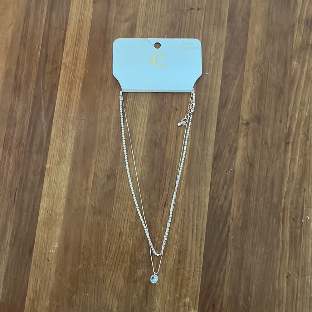 NWT Rose Gold double layered necklace